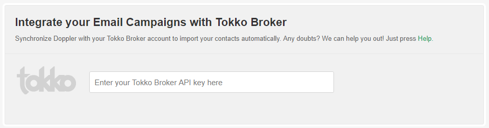 Enter your Tokko Broker API Key.