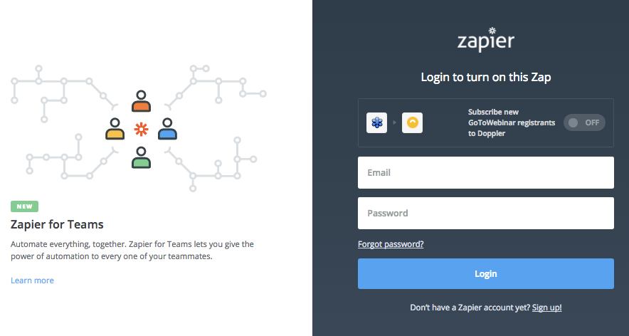 Log in to Zapier