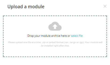 Upload the module. 