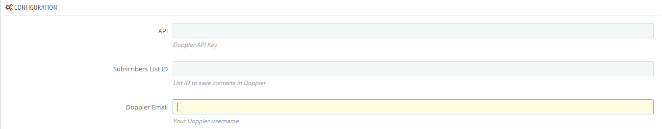 Paste your “API Key” and “List ID” info in the module configuration. 