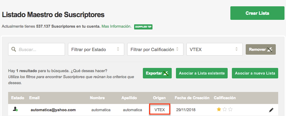 Origen Suscriptor Vtex