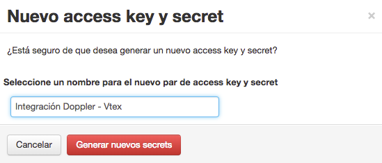 Generar nuevos secrets Vtex
