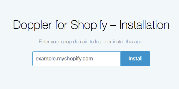 Install Doppler app for Shopify