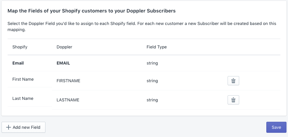 Mapping custom fields