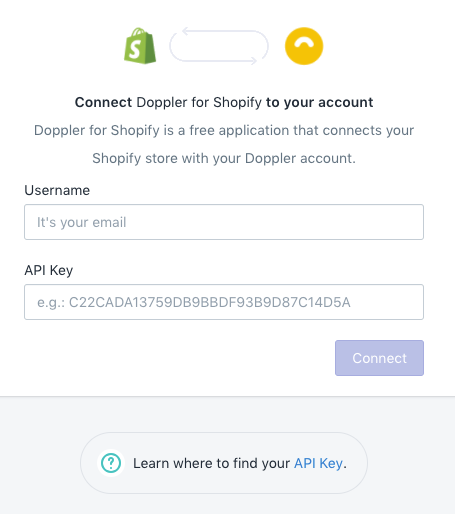 Enter Doppler username and API Key