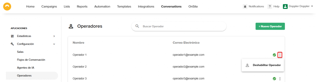 Disable Operator