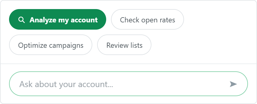 The four suggestions and the query field, at the bottom of the panel.